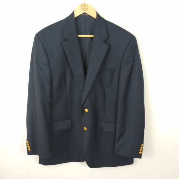 Lauren Ralph Lauren Other - Lauren Ralph Lauren Navy Blue Wool Blazer Gold Buttons size 42R